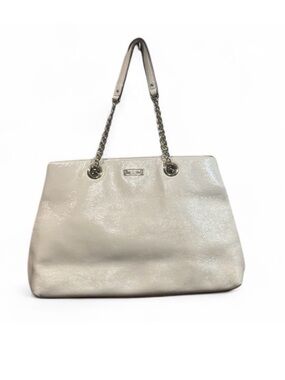 Michael Kors Metallic Silver Leather Shoulder Tote